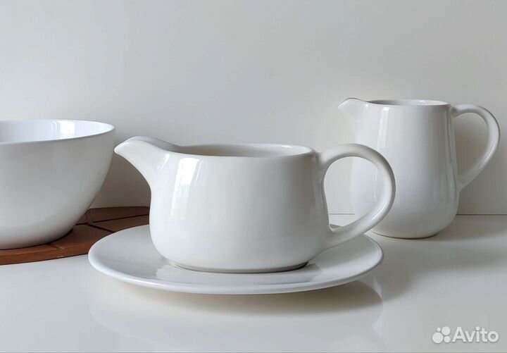 Белая посуда керамика салатник соусник молочник