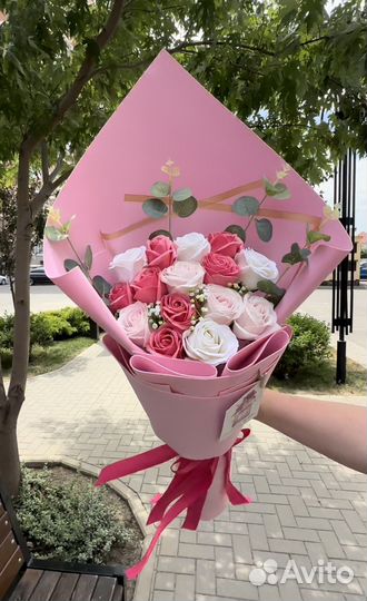 Букет из мыльных роз