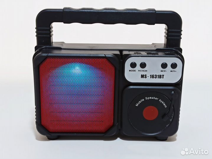 Колонка MS-1631BT черно-красная новая