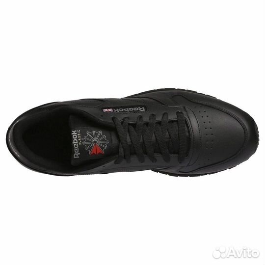 Кроссовки Reebok classic black кожа мужские