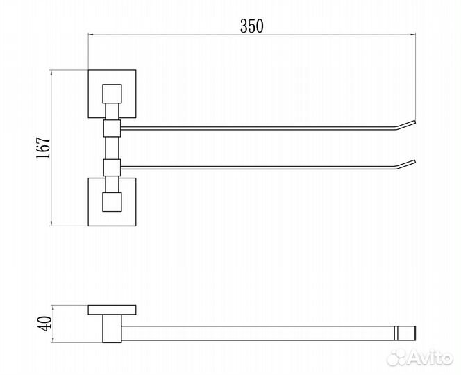 Поворотный держатель полотенец Savol S-06502C