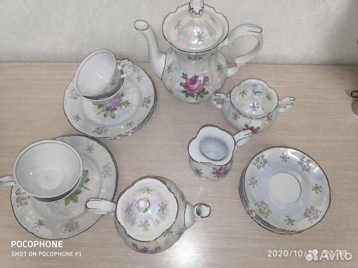 Чайный сервиз розы 20 предметов гдр
