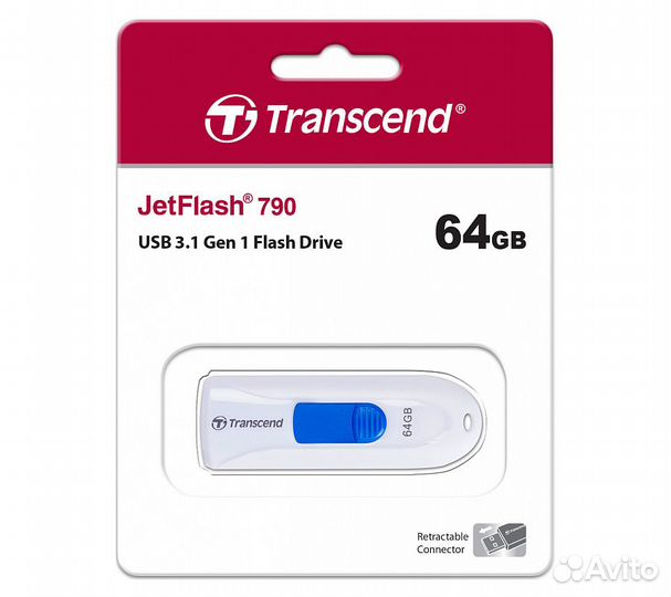 Флеш-накопитель Transcend JetFlash 790W USB 3.1 64