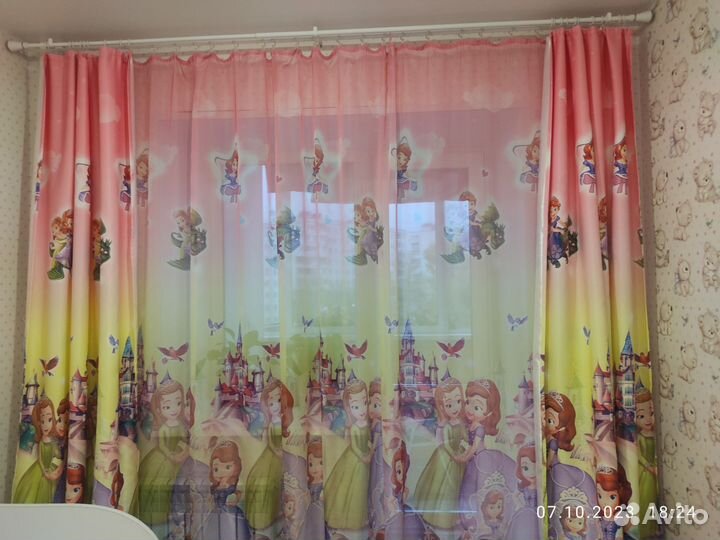 Шторы и тюль в детскую для девочек