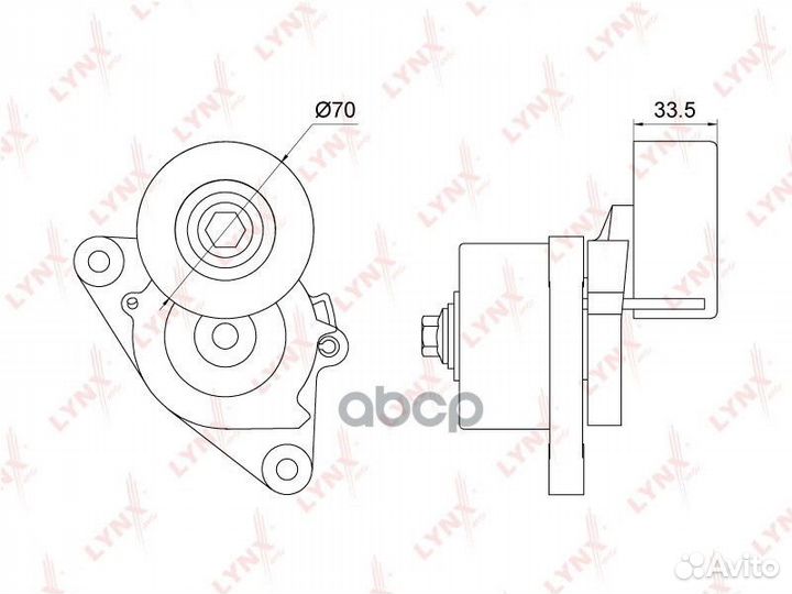 Натяжитель поликлинового ремня PT3256 lynxauto