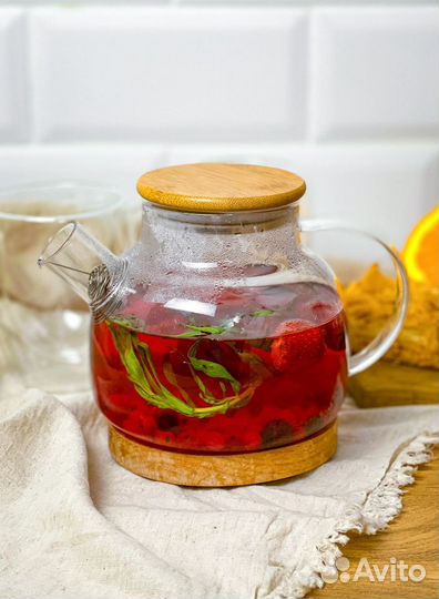 Чайник заварочный стеклянный 900 мл новый