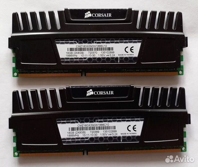 Модули памяти Corsair Vengeance DDR3 1866мгц 8Гб