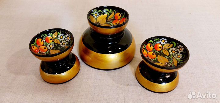 Хохлома посуда, ложки и чаши времен СССР