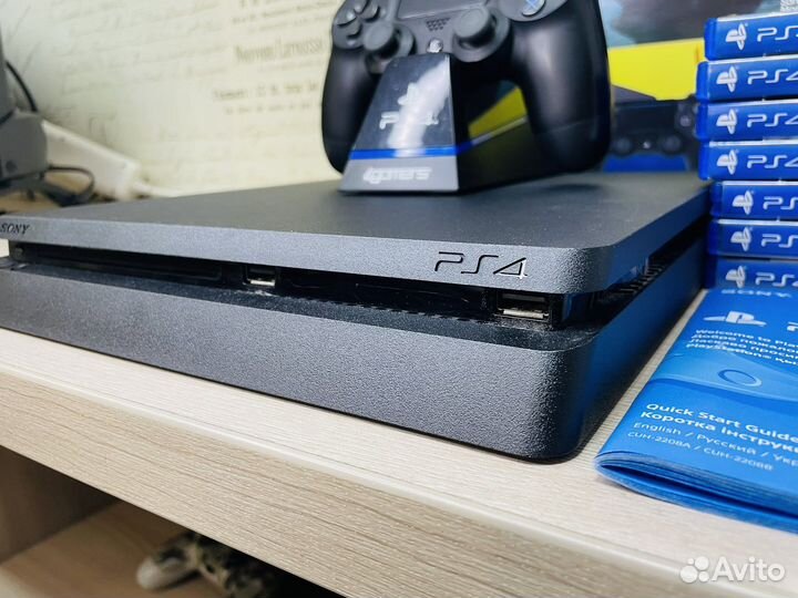 PS4 Slim 1000GB + игры,коробка, гарантия