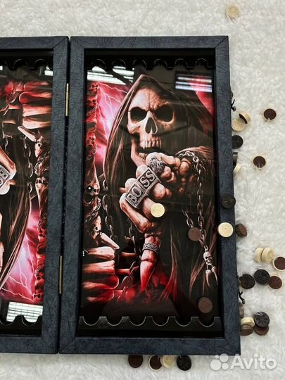 Нарды ручной работы со стеклом 