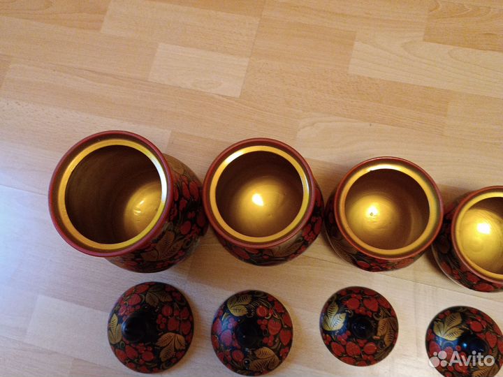 Набор банок для сыпучих продуктов Хохлома