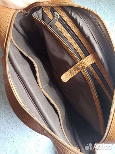 Кожаная сумка для ноутбука, новая