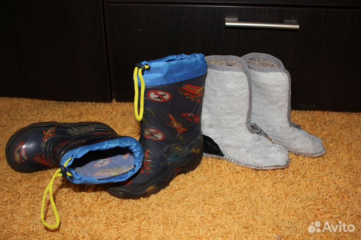 Резиновые сапоги утепленные войлочным сапожком
