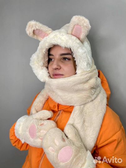 Шапка зимняя меховая ушанка с ушками