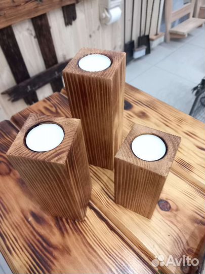 Подсвечники для чайных свечей комплект 3 шт