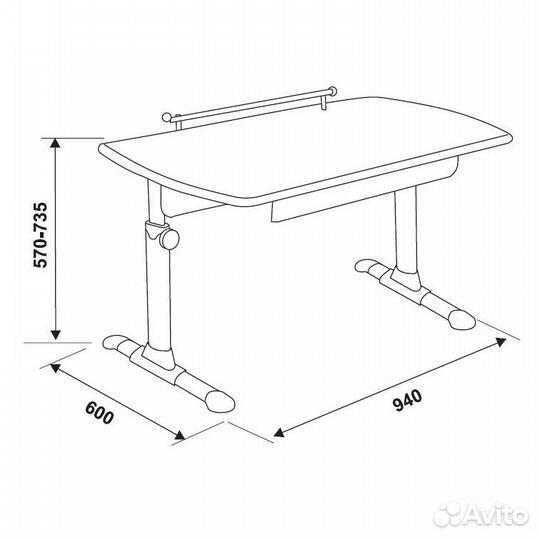 Учебный растущий стол Conductor-06 голубой