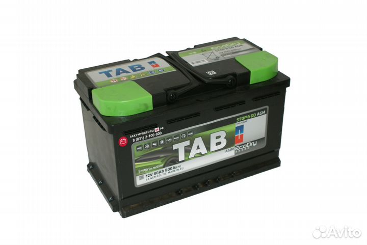 Автомобильный аккумулятор TAB AGM 60а 680en