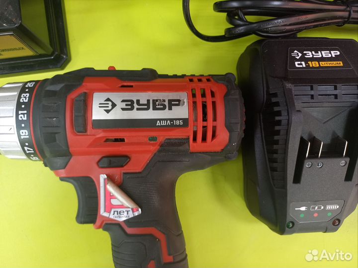 Дрель-шуруповерт аккумуляторная зубр дшл-185-22
