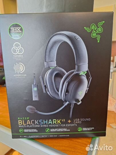 Игровые наушники Razer BlackShark V2 + USB Sound C