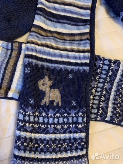 Набор шапка,шарф и варежки