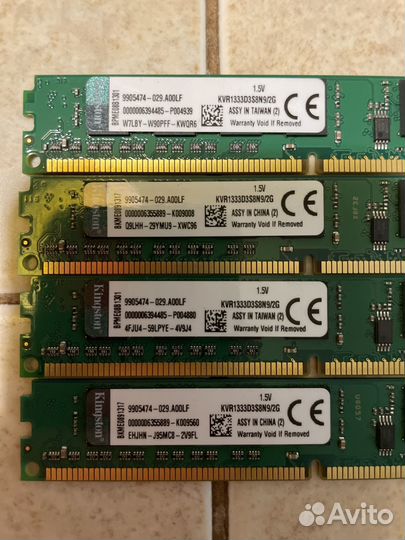Память DDR3 8gb 4x2gb 1333 Kingston