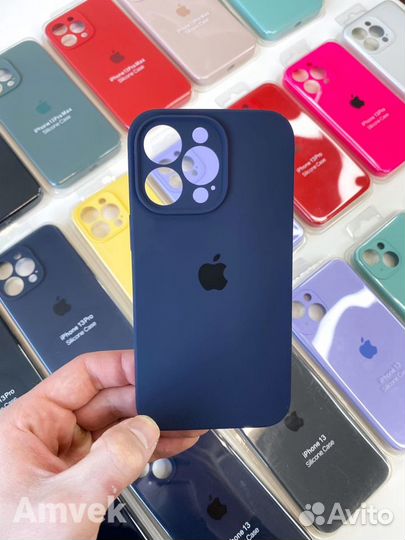 Чехол на iPhone 13 Pro (Защита камеры) Синий