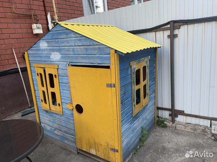 Детский игровой домик уличный деревянный