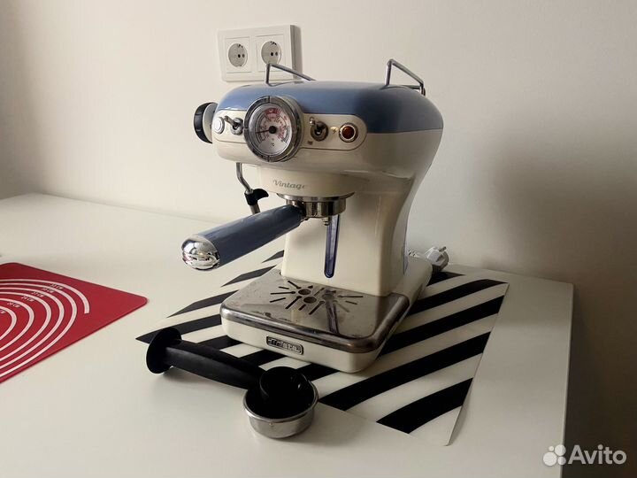 Рожковая кофеварка Ariete 1389 Vintage, голубой