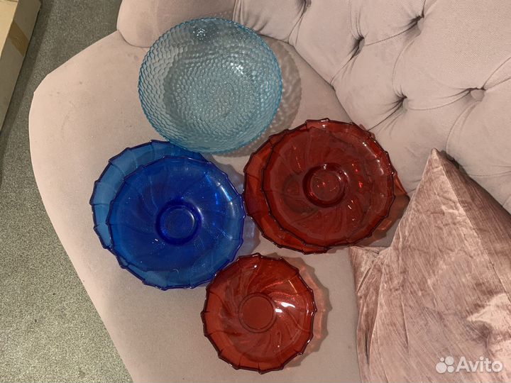 Тарелки стекло цветное