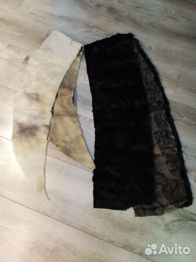 Воротник мех кожа остатки
