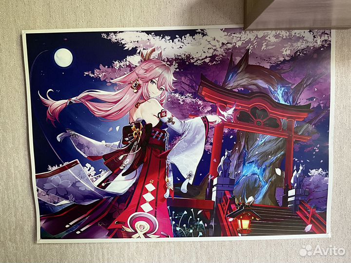 Genshin Impact стенды, плакаты, брелоки