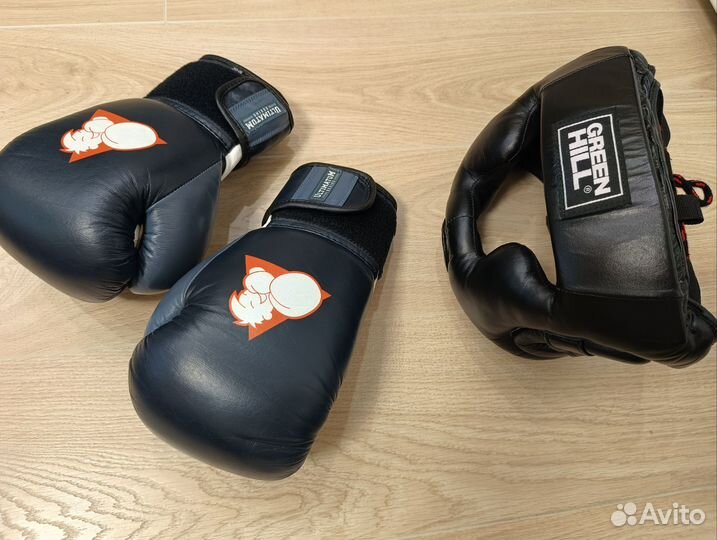 Детский Боксерский шлем green hill