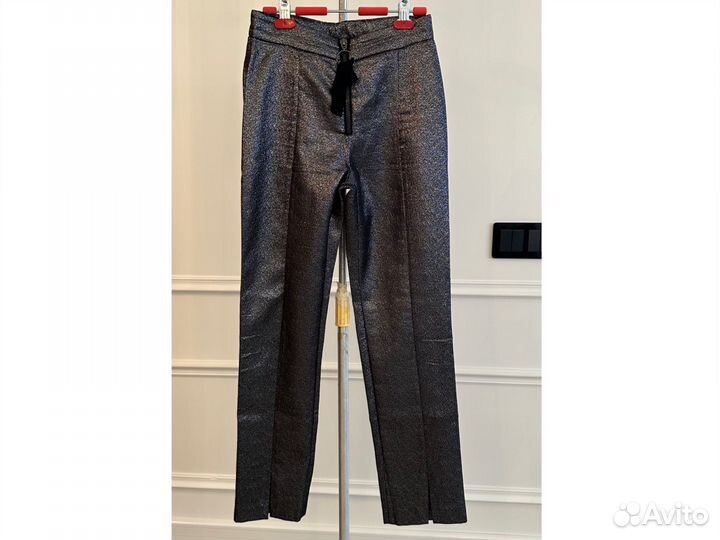 Брюки zara металлик 34