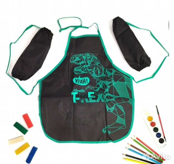 Фартук с нарукавниками детский с динозавром
