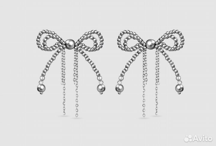 Серьги бантики