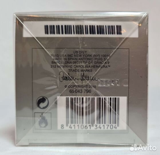 Carolina Herrera 212 men NYC оригинал проверка