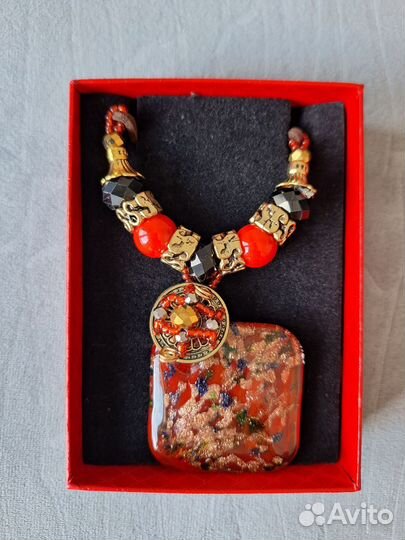 Итальянские бусы с кулоном