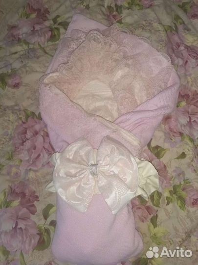 Конверт на выписку для девочки новый(лето)