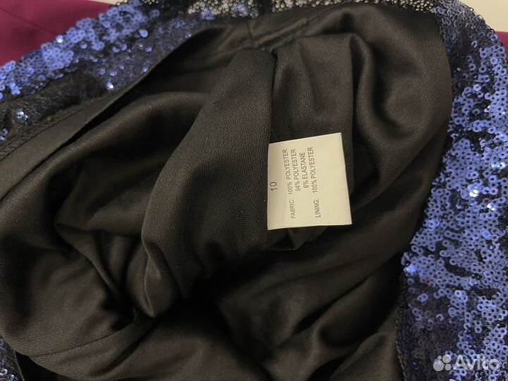 Блестящее синее платье