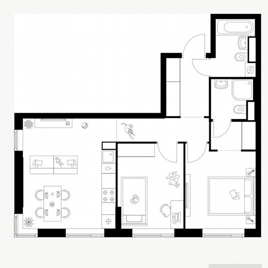 2-к. квартира, 56,4 м², 26/26 эт.