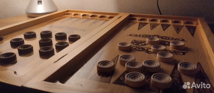 Нарды, шашки деревянные Оскал Тигра