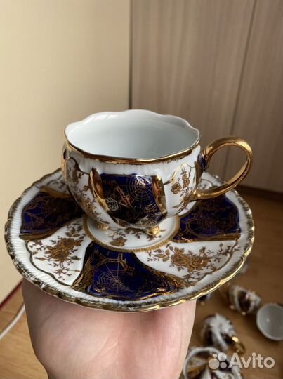 Сервиз чайный Чешский Кобальт новый