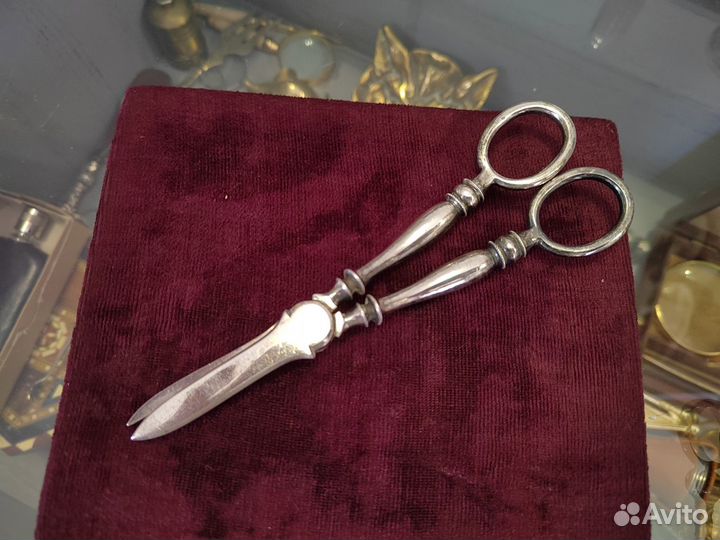Винтажные ножницы для винограда Серебрение Англия