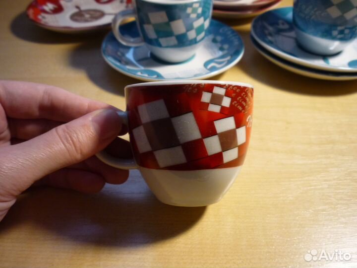 Кофейные пары эспрессо чашки и блюдца новые 6 шт