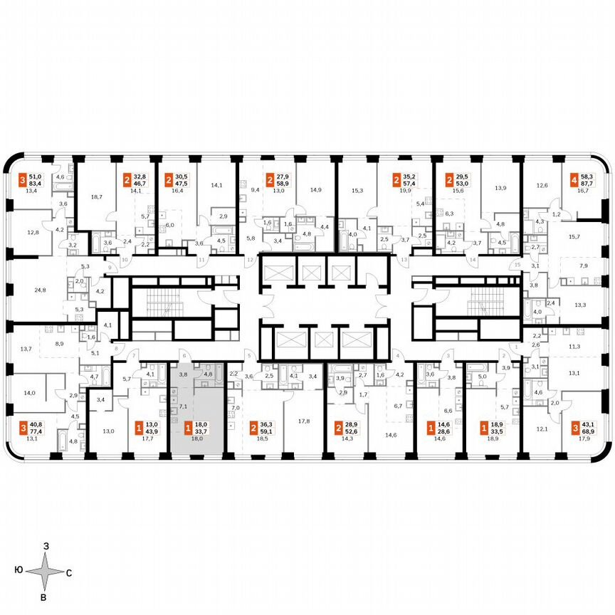 Квартира-студия, 33,7 м², 19/49 эт.