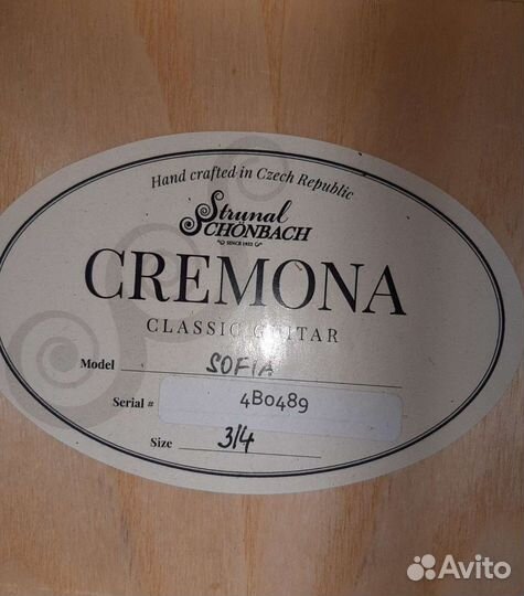 Классическая гитара Cremona Sofia 3/4 Чехия