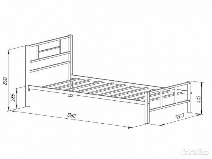 Металлическая кровать 120*200