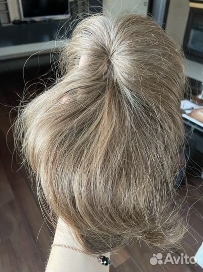 Накладная челка новая натуральный волос