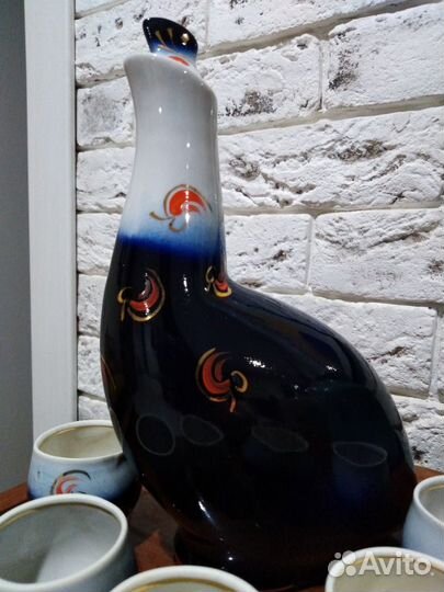 Штоф и стопки Городница. Вазы: фарфор и стекло