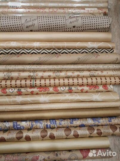 Крафт бумага в рулоне, в ассортименте
